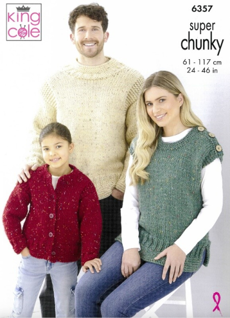 King Cole Sweater, Cardigan and Top Pattern 6357