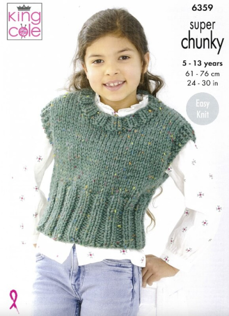 King Cole Overtop and Vest Pattern 6359
