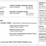 King Cole Throw and Cushion Covers Pattern 6363