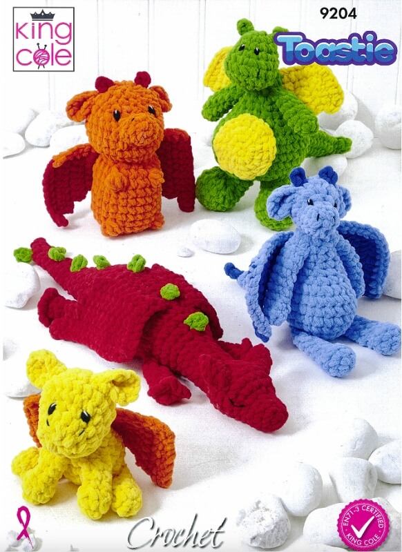 Image of King Cole Crochet Dragons Pattern 9204