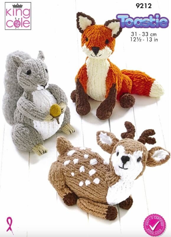 Image of King Cole Crochet Woodland Wildlife Pattern 9212