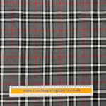 Grey Tartan Poly-Viscose