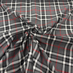 Grey Tartan Poly-Viscose