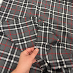 Grey Tartan Poly-Viscose