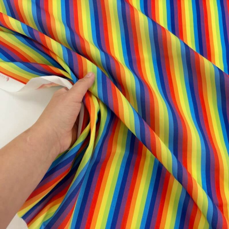 8mm Rainbow Stripe Polycotton