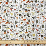 Toadstools and Owls Polycotton