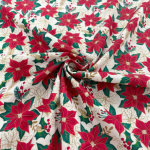 Holly and Poinsettia Quilting Cottons