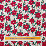 Holly and Poinsettia Quilting Cottons