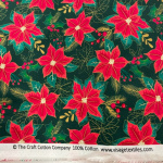 Holly and Poinsettia Quilting Cottons