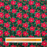 Holly and Poinsettia Quilting Cottons