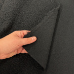 Black Boucle Polyester Woollen