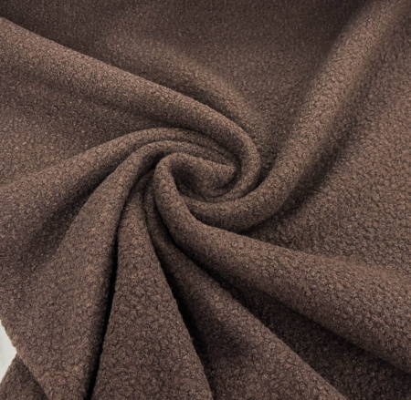 Brown Boucle Polyester Woollen