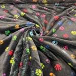 Rainbow Paw Prints Cuddle Fleece