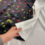 Rainbow Paw Prints Cuddle Fleece