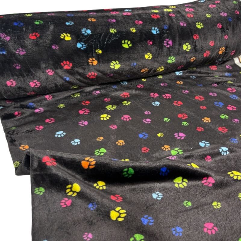 Image of Rainbow Paw Prints Cuddle Fleece