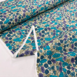 Turquoise and Purple Poppy and Daisy Cotton Lawn