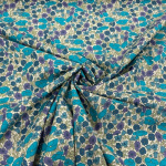Turquoise and Purple Poppy and Daisy Cotton Lawn