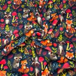 Woodland Fox and Racoon Cuddle Fleece