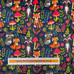 Woodland Fox and Racoon Cuddle Fleece