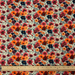 Autumn Flowers Polycotton