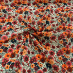 Autumn Flowers Polycotton