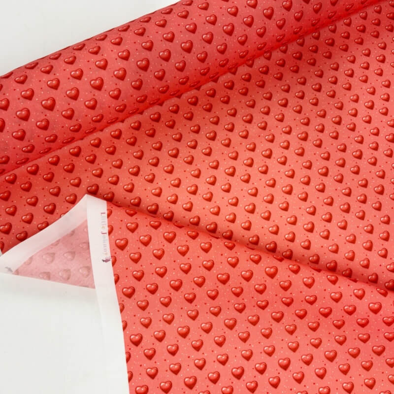 Image of Shiny Gumdrop Hearts Polycotton