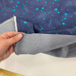 Turquoise Foil Stars Denim