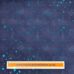 Turquoise Foil Stars Denim