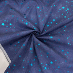 Turquoise Foil Stars Denim