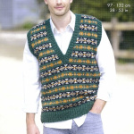 King Cole Men's Sweater Vest and Sweater Pattern 6414