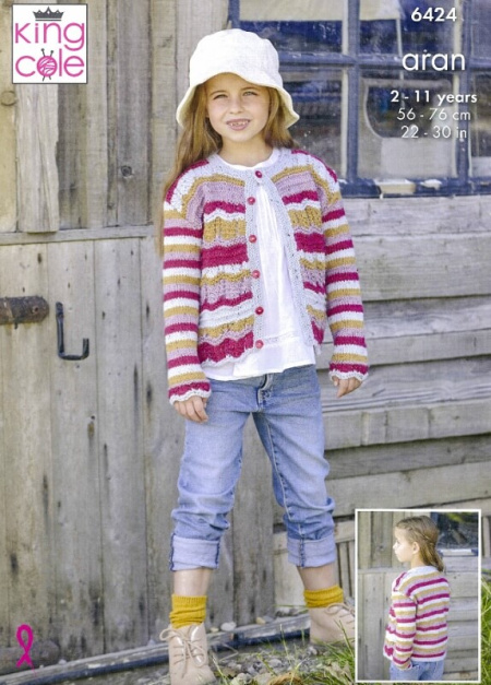 King Cole Child's Cardigans Pattern 6424
