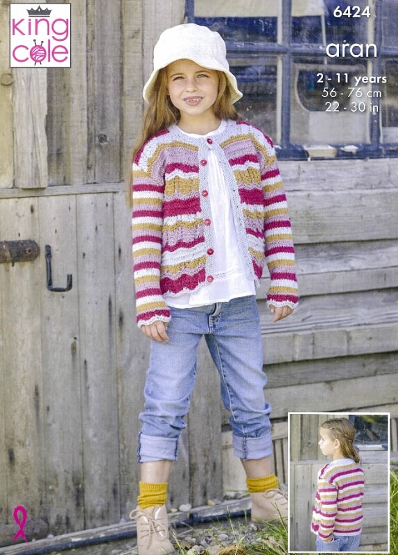 Image of King Cole Child’s Cardigans Pattern 6424
