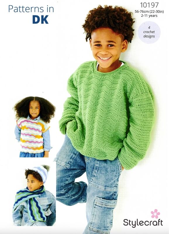 Image of Stylecraft Crochet Sweater, Tank, Hat and Scarf Pattern 10197