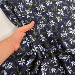 Blue Lilies Viscose Challis
