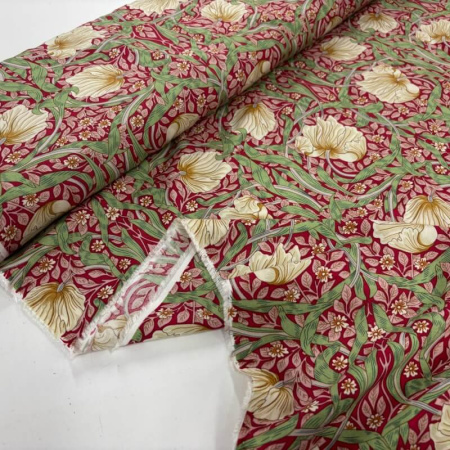 William Morris Pimpernel Red Viscose Challis