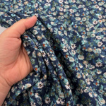 Moonlight Flowers Viscose Twill