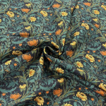 Black Morris Floral Viscose Twill