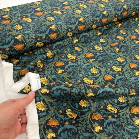 Black Morris Floral Viscose Twill