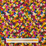 Bright Packed Flowers Viscose Twill