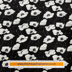 Monochrome Poppies Viscose Twill