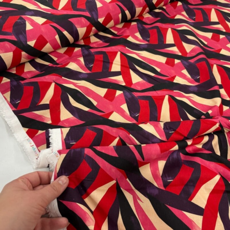 Abstract Ribbons Viscose Twill