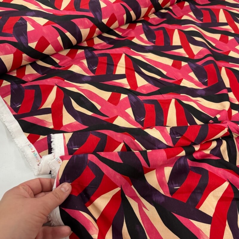Image of Abstract Ribbons Viscose Twill