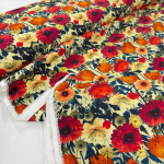 Chrysanthemums and Dahlias Viscose Twill