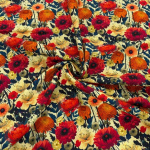 Chrysanthemums and Dahlias Viscose Twill