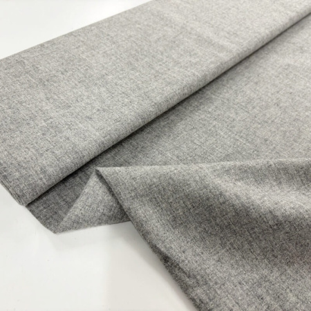 Grey Melange Poly Wool Suiting