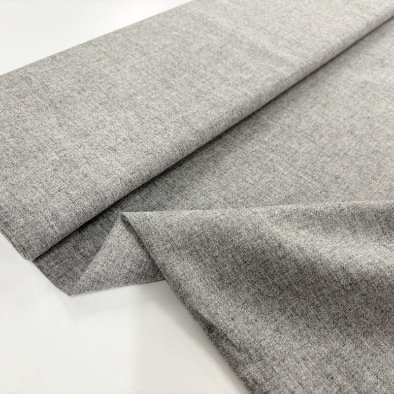 Image of Grey Melange Poly Wool Suiting