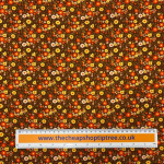Retro Orange Flowers Baby Cord
