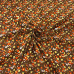 Retro Orange Flowers Baby Cord