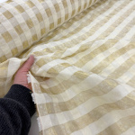 Christmas Gold Check Metallic Organza