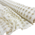 Christmas Gold Check Metallic Organza
